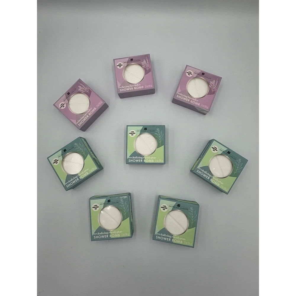 Morgan Childs Shower Bomb Lot of 8 Lavender & Eucalyptus New In Box Aromatherapy